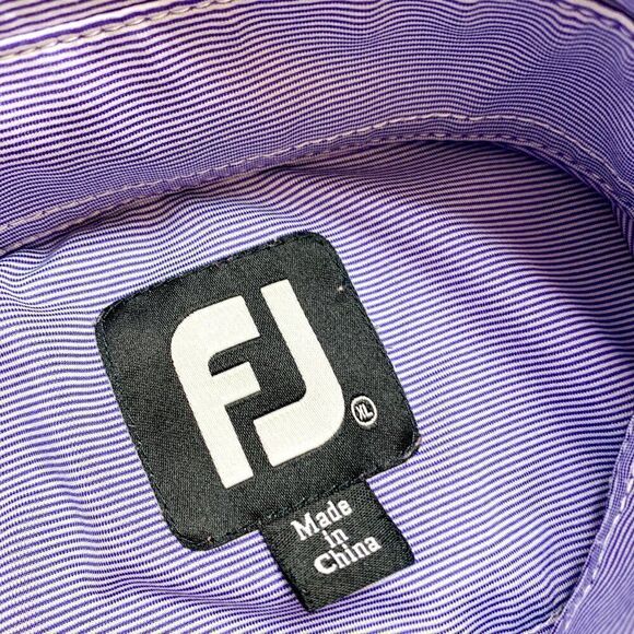 Footjoy Shirt Men XL Purple Golf Polo‎ Stretch Preppy Pine Forest Houston Texas - Picture 8 of 12